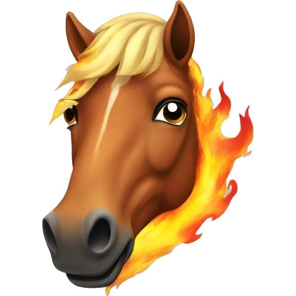 Horse with fire emoji
