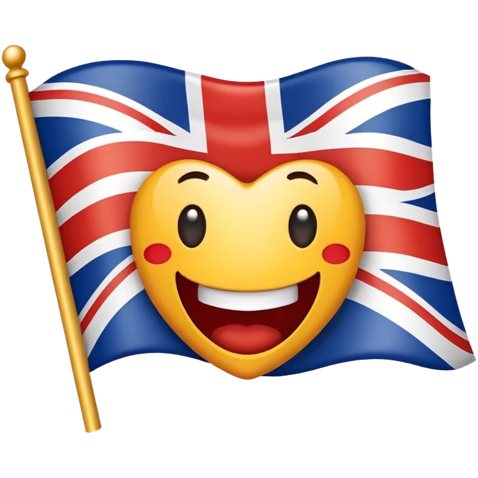 The UK flag in a cute way emoji
