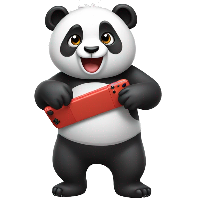 panda playing Nintendo switch emoji