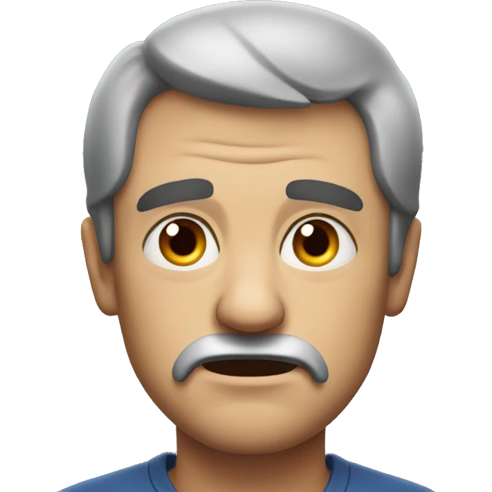 an angry father portrait, black hair emoji