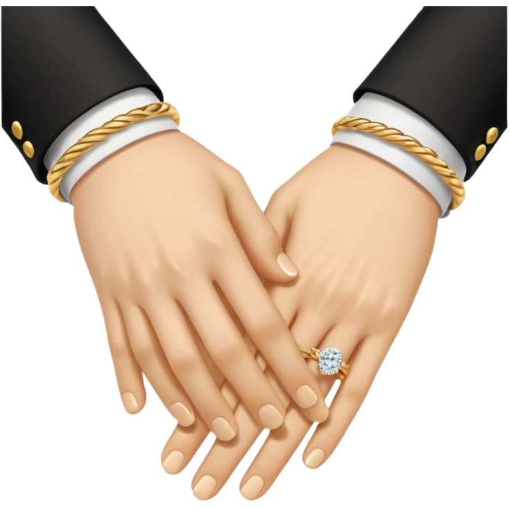 Two hands in a engagement..One hand of groom and one hand of bride. emoji