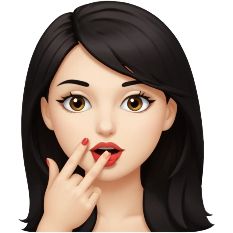 Fait un moi un emojis qui se ronge un doigt en mode coquin et sexy et qui drague  emoji