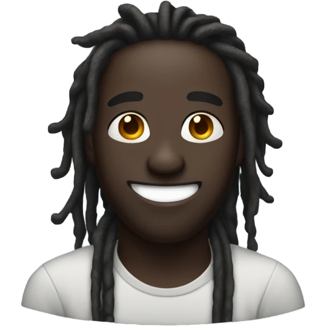 dark skin man with dreads and nose piercing on right side on nose laughing emoji