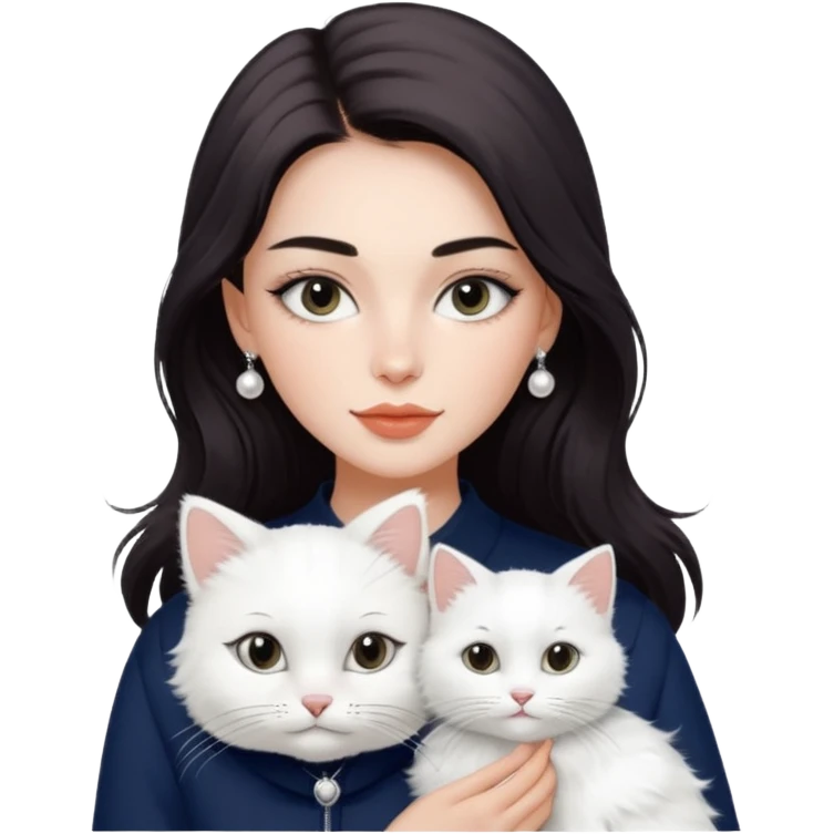 Dior model with pet cat emoji