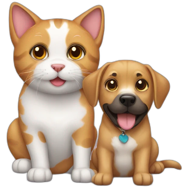 cat and dog emoji