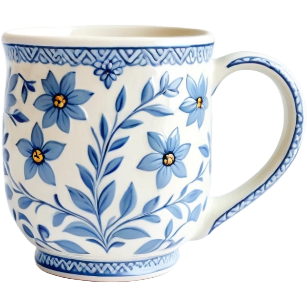 light blue floral mug emoji