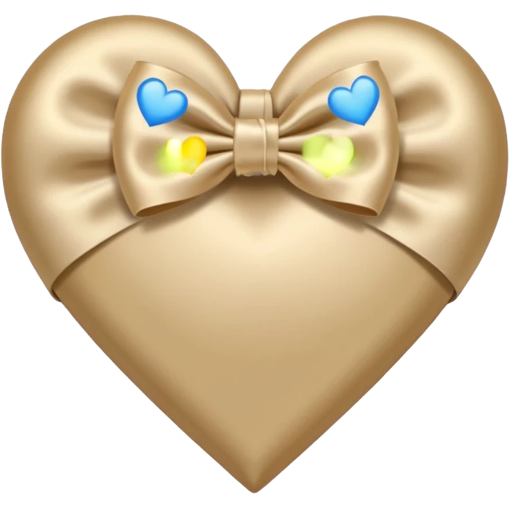 beige heart with beige satin bow emoji