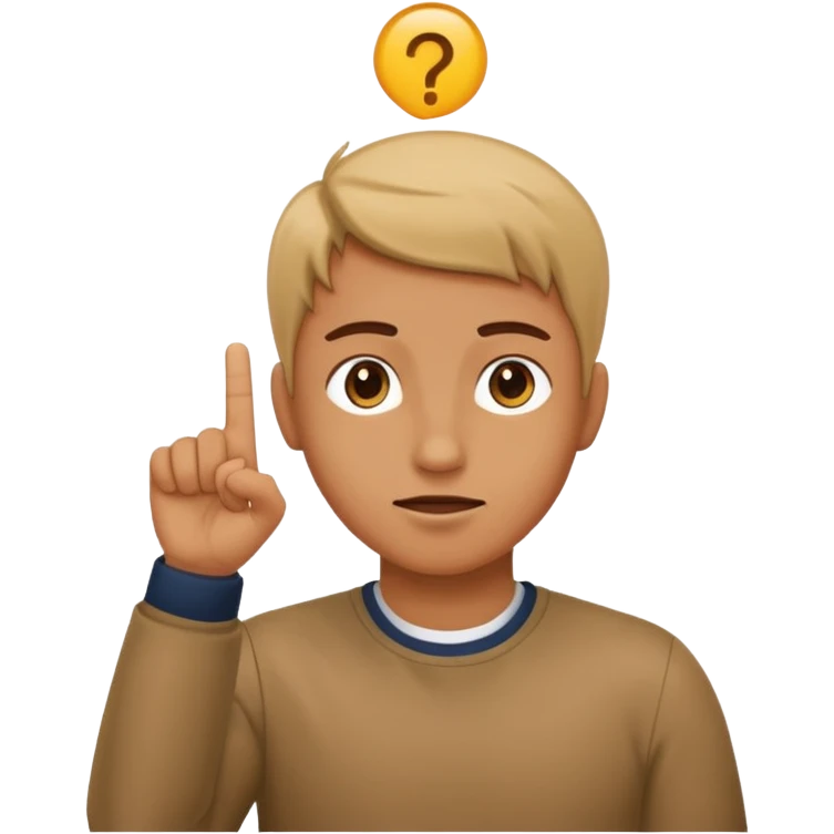 Como el segundo pero con la otra mano se señale la cabeza emoji