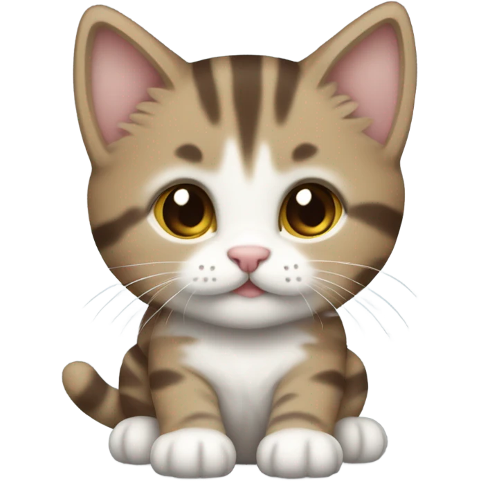 Brown and white tabby kitten emoji