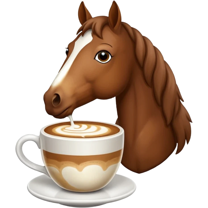 Horse eating cappuccino emoji