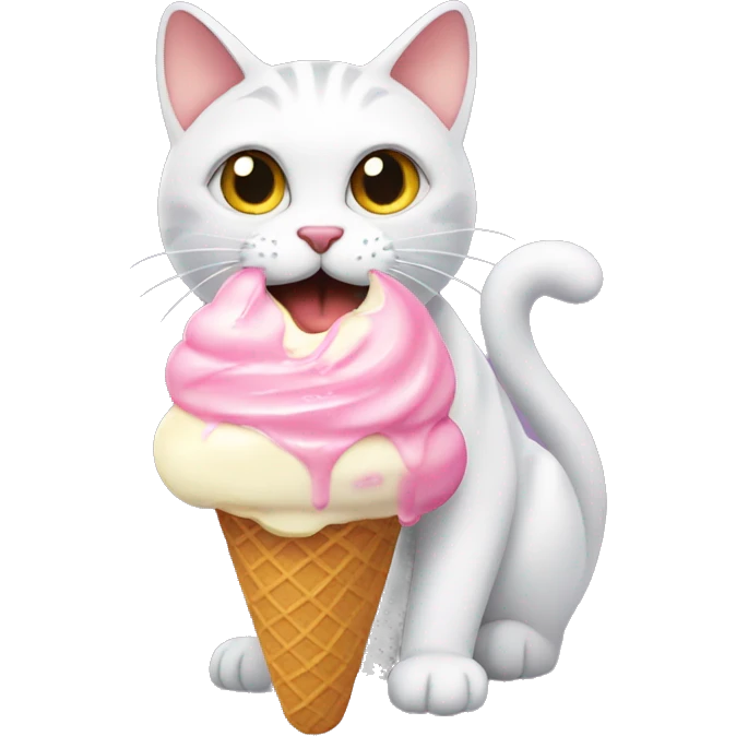 Cat eating ice cream  emoji