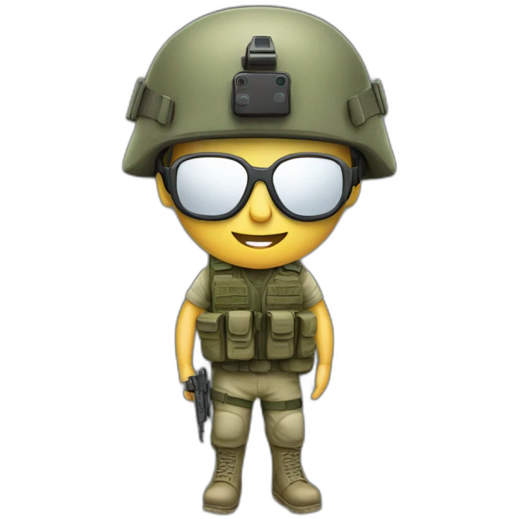 israeli soldier with vr glasses from the side emoji