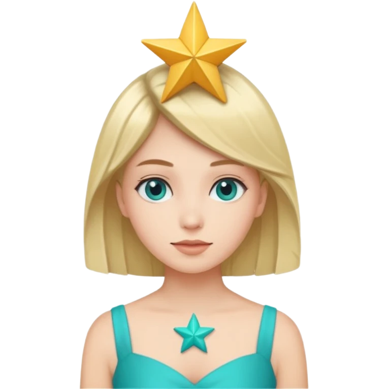 star wearing a turquoise dress shaped into a star not a person emoji