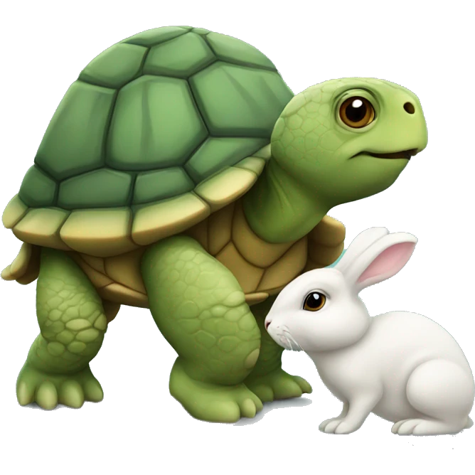 turtle carrying rabbit emoji