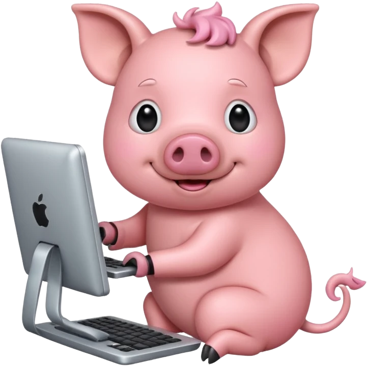 pig with a computer emoji