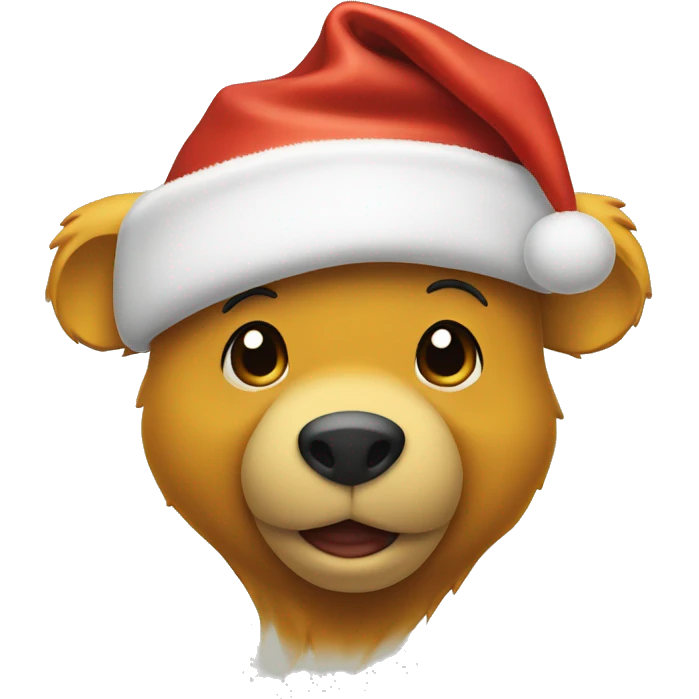 pooh bear in a santa hat emoji