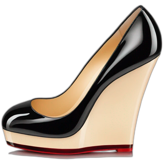 One WEDGE heel LOUBOUTIN black PATENT emoji