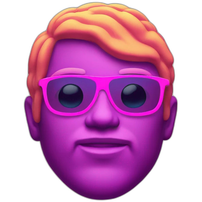 Juicy booty neon sign style man emoji