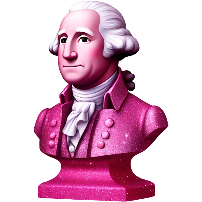 Pink ombre statue of George Washington with glitter  emoji