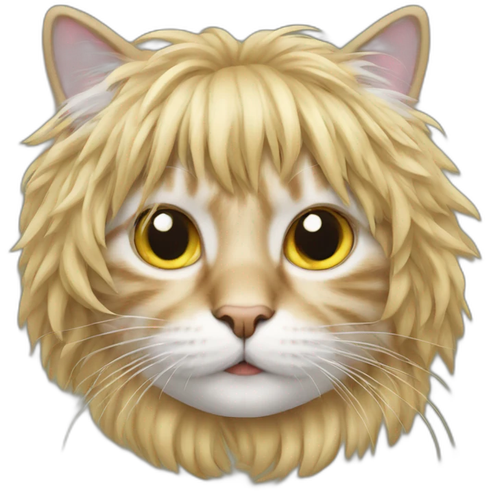 Cat with wig emoji