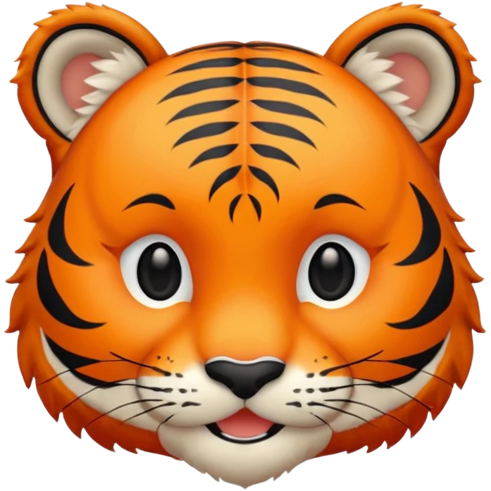 tiger head cute, smiling emoji