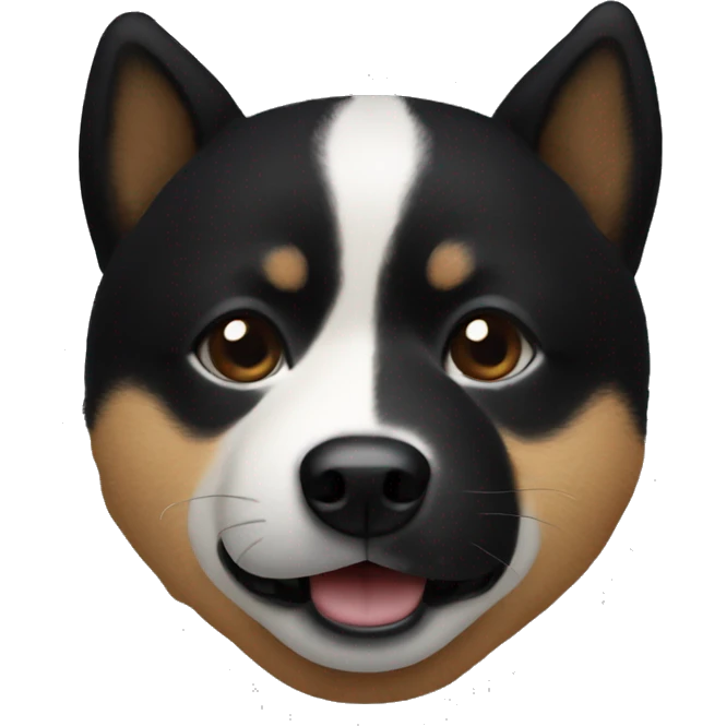 Black Shiba Inu upside-down face emoji