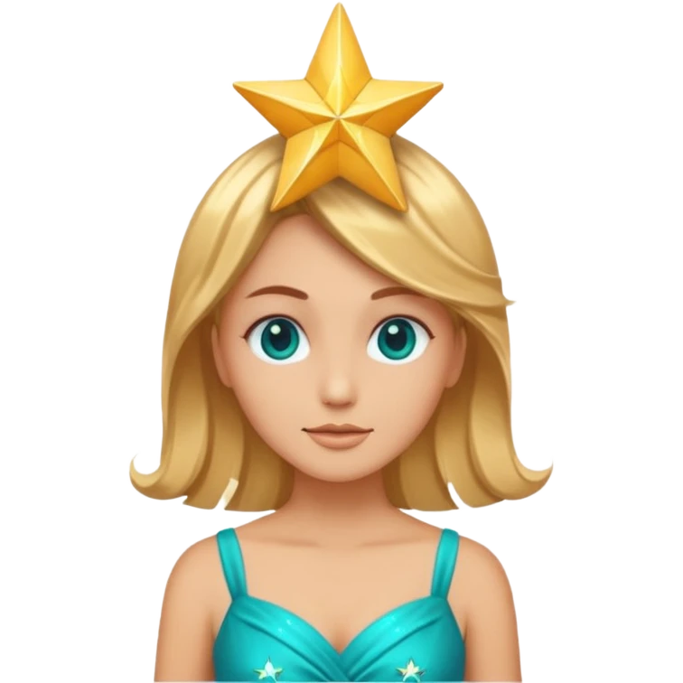star face wearing a turquoise dress shaped into a real star not a human emoji
