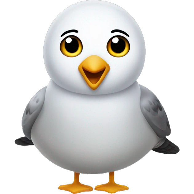 Gray seagull with darker spots emoji