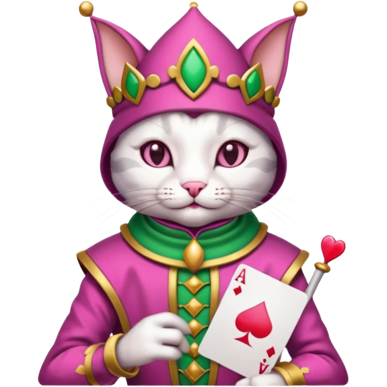 court jester cat medieval, poker cards, pink, mac os icon emoji