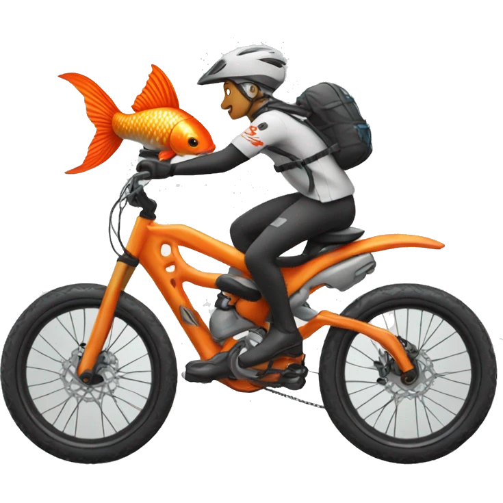 Koi riding a mountain bike emoji