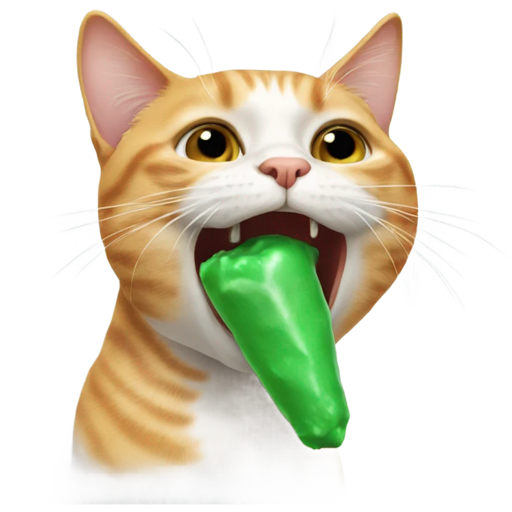 Cat eating boogers emoji