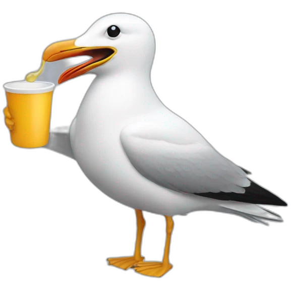 Seagull taking medicine emoji