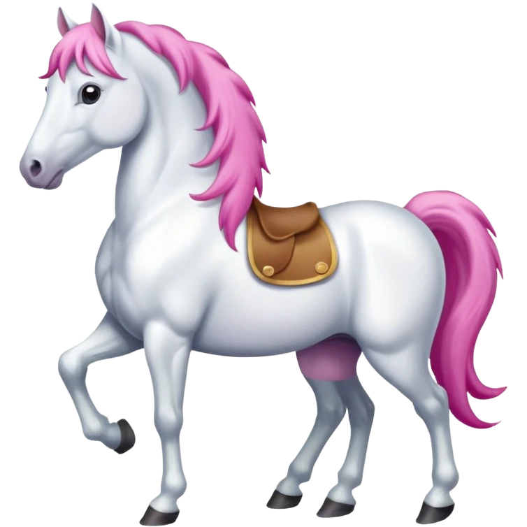 a white horse with pink mane emoji