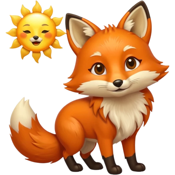 fox carrying a sun ☀️🦊 emoji