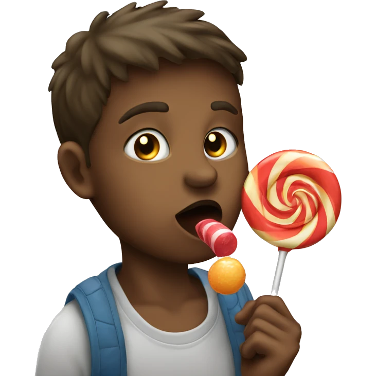 Boy sucking a lollipop  emoji
