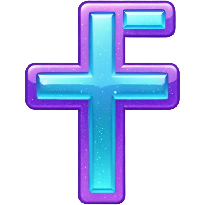 Glitter Purple and Cian plus symbol emoji