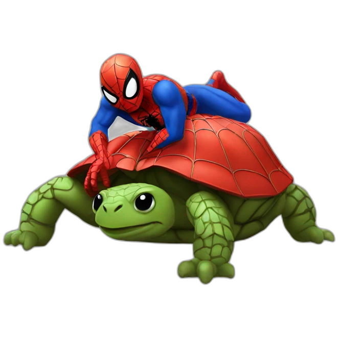 spiderman on a tortue emoji