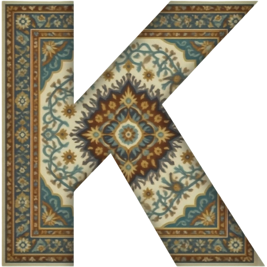 letter k made out of persian carpet texture emoji