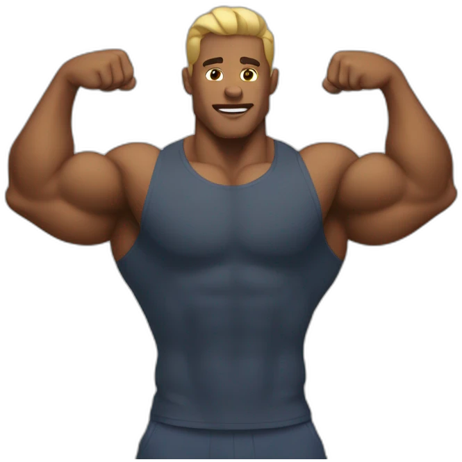 front double bicep pose emoji