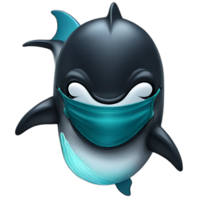 Dolphin with Vader mask emoji