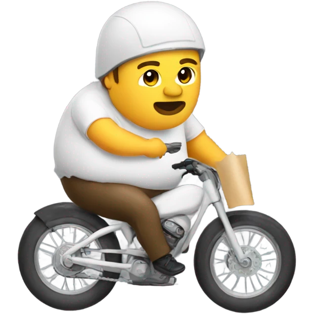 Fat white bike rider eating a burrito emoji