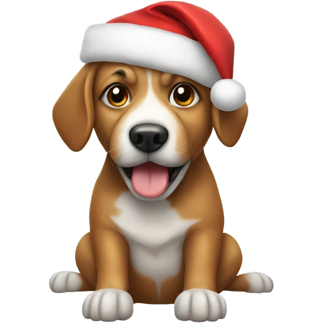 Dog with Santa hat emoji