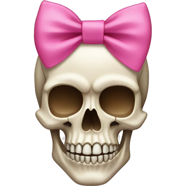 Skull with a pink bow emoji