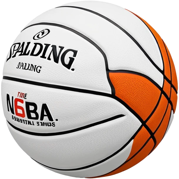 ultra minimalist white basketball, very simple Spalding and NBA branding, just a hint of colorful lines, extremely clean design emoji