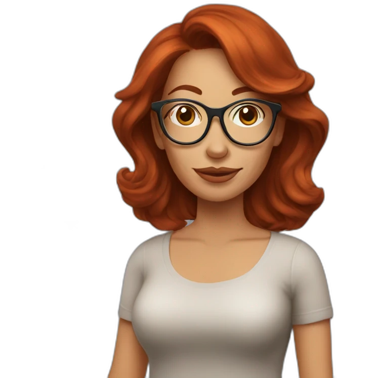 auburn hair mom with glasses drink wine emoji