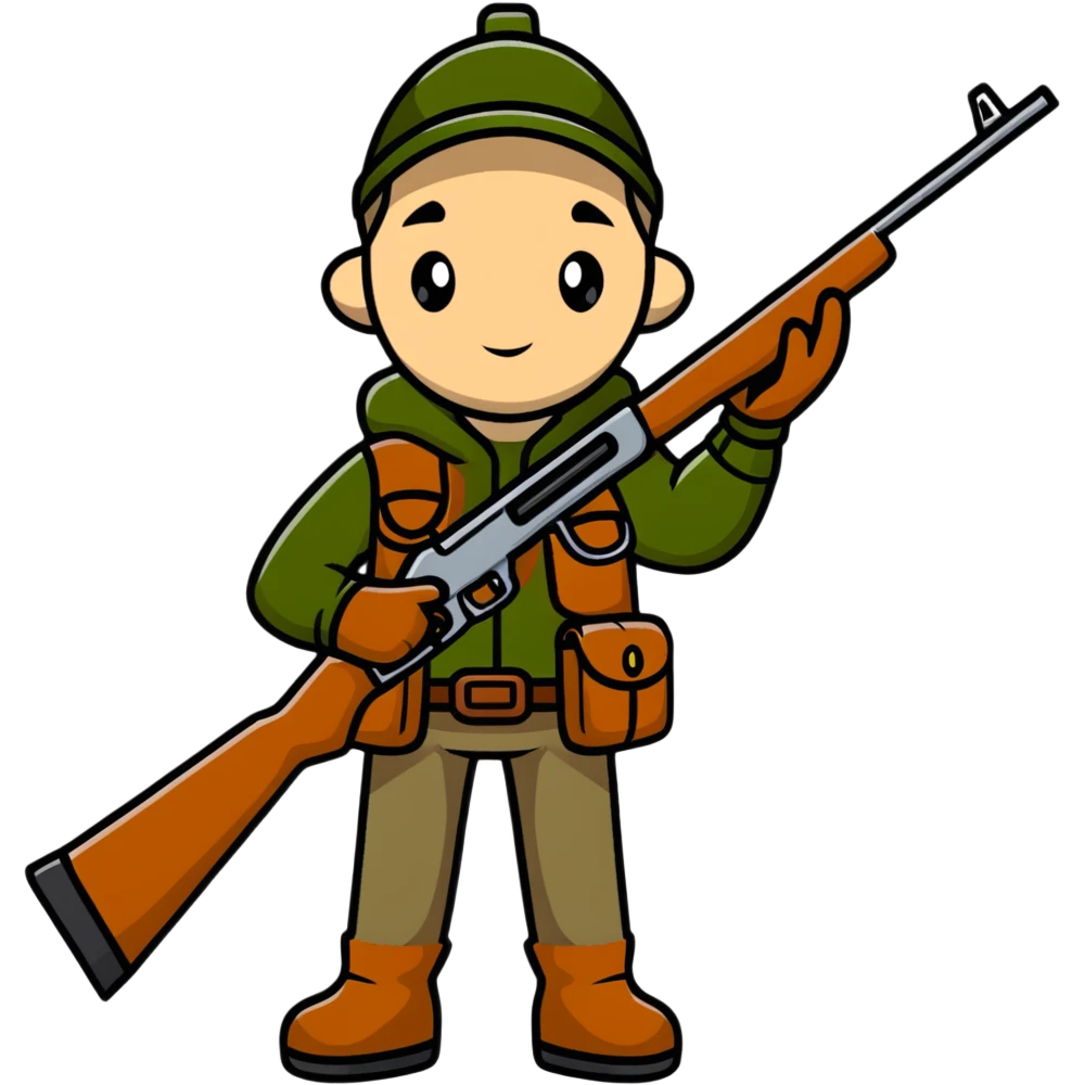 wilderness hunter with rifle emoji
