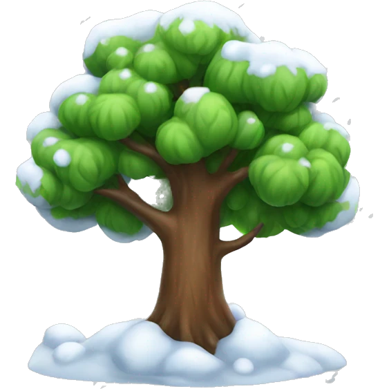 tree with snow emoji