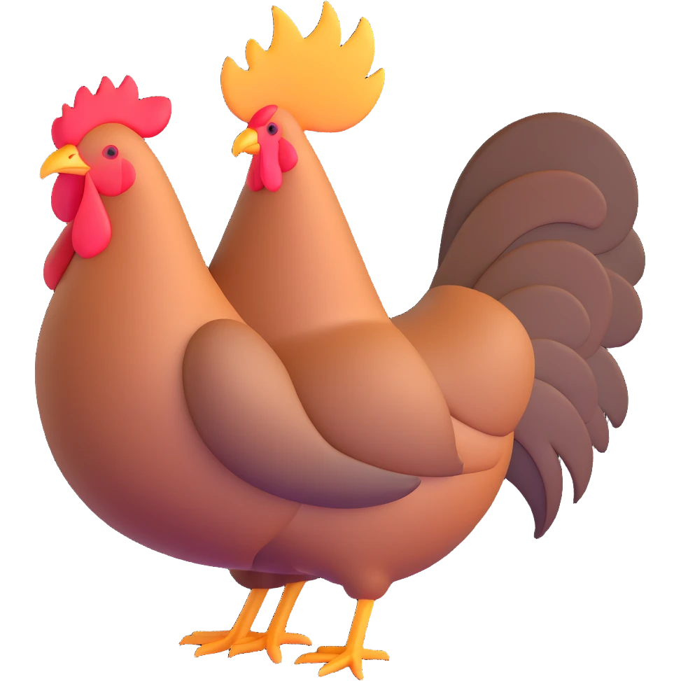 cartoonish hen with round body and visible feathers emoji
