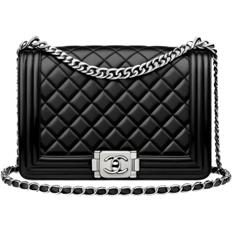 chanel black le boy bag emoji