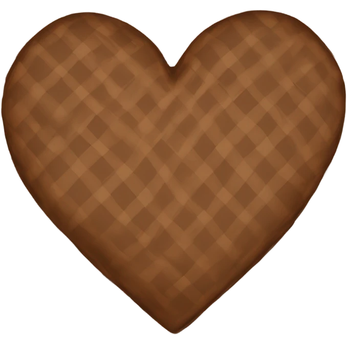 Brown plaid heart  emoji